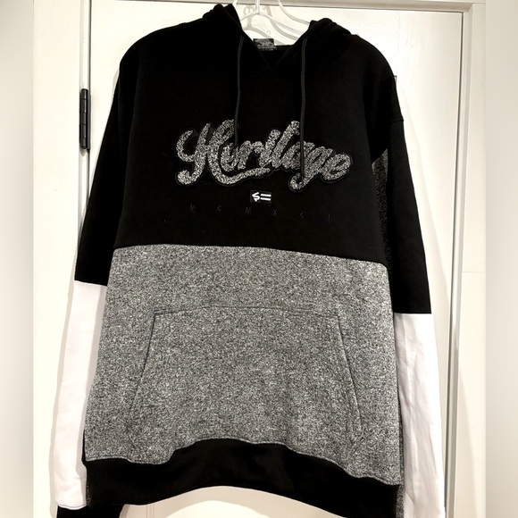 South Pole mens hooded sweatshirt black grey kangaroo pocket HERITAGE appliqué - Picture 1 of 16